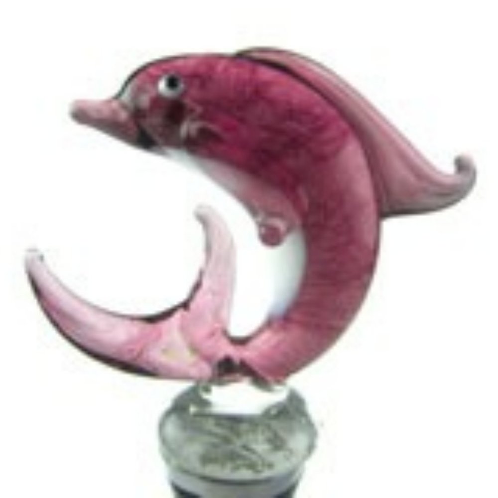 Glass Wine Stopper - Dolphin